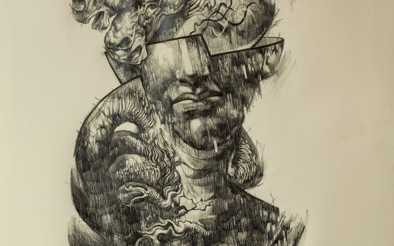 Sujet-01 - crayon sur papier, estompe -  50 x 65 cm - Collection privée -2021 - Photo : Didier Ducrocq - Les 2 Ateliers